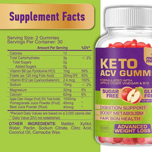 Load image into Gallery viewer, Keto Acv Gummies for Advanced Weight Loss &amp; Belly Fat Burn - Pro Active Super Apple Cider Vinegar Gummies - Rapid Fat Burner Diet Supplement for Women Men - Sugar Free &amp; Gluten Free (1000MG)
